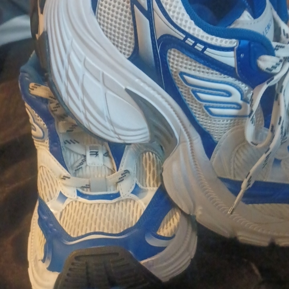 Balenciaga White and Blue Athletic Shoes